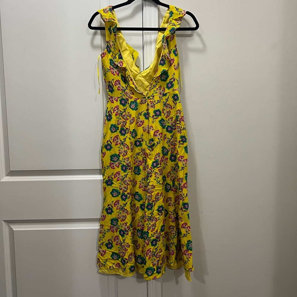 FLAWED SALONI Yellow Holly Midi Dress Size 0 US $595 - Picture 6 of 8